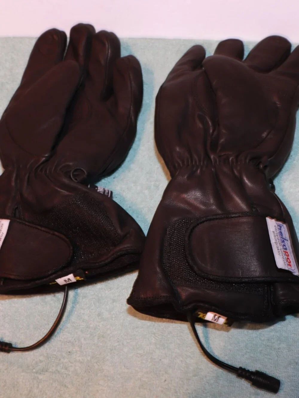 Gerbings Heated Motorcycle Gloves Leather Helspor Thinsulate Made w/Kevlar SizeM